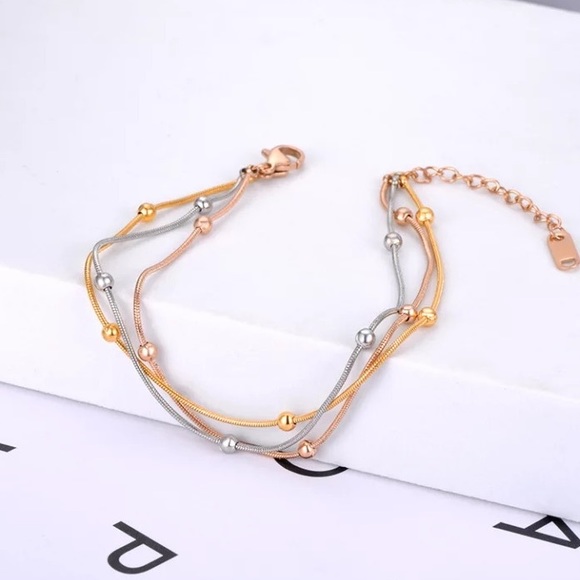 Stainless Steel 3 Layer Beaded Bohemia Bracelet - Picture 5 of 5